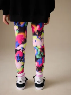 Noir Graffiti coeur - Ensemble Sweat-shirt et Leggings (3-16ans)