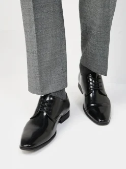 Noir Hi-Shine - Derbys à lacets