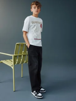 Noir lavé - Jean en denim à enfiler (3-16ans)