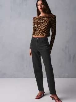 Noir lavé - Jean stretch Mom Comfort