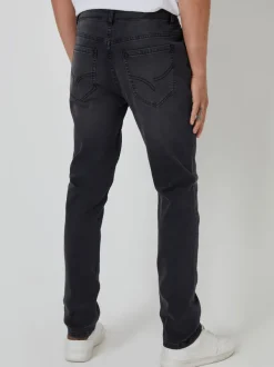 Noir lavé - Jean Threadbare slim stretch