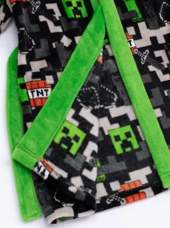 Noir Minecraft - Peignoir Vanilla Underground unisexe en polaire pour enfant