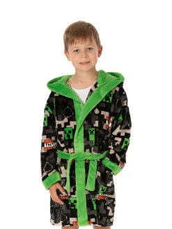 Noir Minecraft - Peignoir Vanilla Underground unisexe en polaire pour enfant