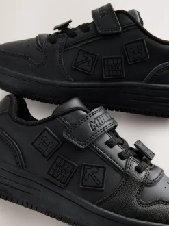 Noir Minecraft - School Fermeture par contact Elastic Lace Chaussures