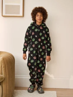 Noir Minecraft - Tout-en-un sous licence polaire (4-16ans)