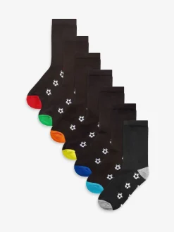 Noir motif football - Paquet de chaussettes rembourrées en coton riche 7
