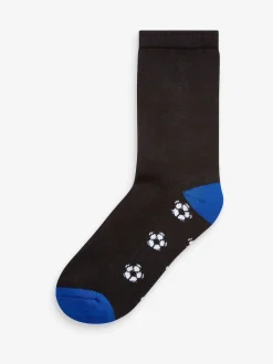 Noir motif football - Paquet de chaussettes rembourrées en coton riche 7