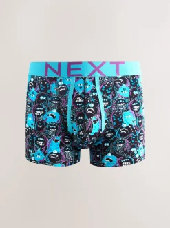 Noir motif monstre - Boxers avec ouverture sur le devant