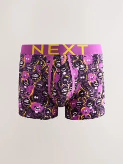 Noir motif monstre - Boxers avec ouverture sur le devant
