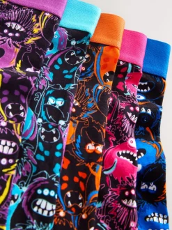 Noir motif monstre - Boxers avec ouverture sur le devant