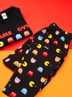 Noir motif Pacman - Pyjama Vanilla Underground long