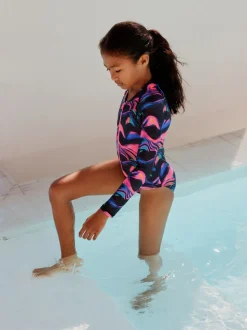 Noir multicolore - Maillot de bain Sunsafe à manches longues (3mois-16ans)