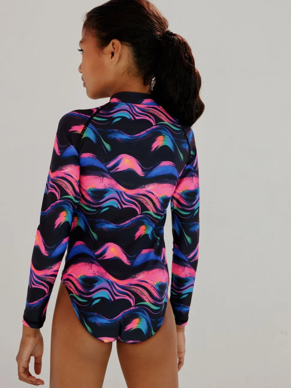 Noir multicolore - Maillot de bain Sunsafe à manches longues (3mois-16ans)