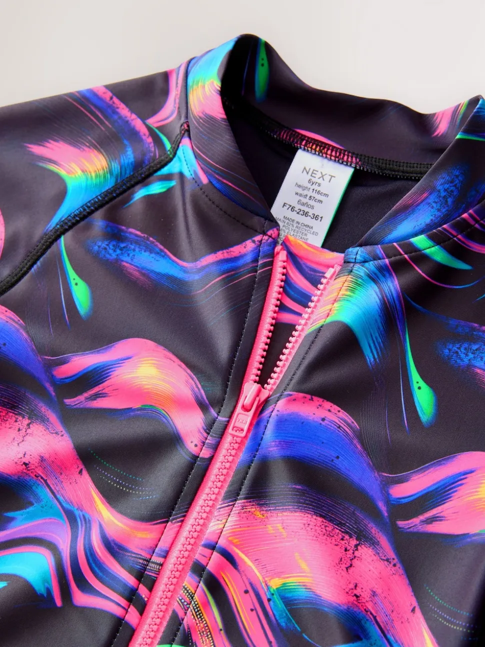 Noir multicolore - Maillot de bain Sunsafe à manches longues (3mois-16ans)