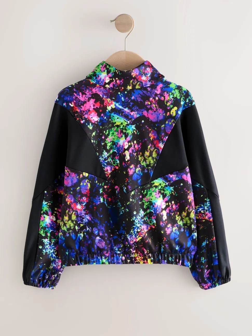 Noir multicolore éclaboussures - Veste de sport zippée (3-16ans)