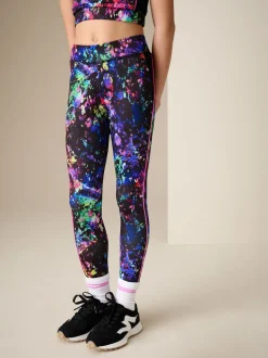 Noir multicolore éclaboussures - Leggings de sport (3-16ans)
