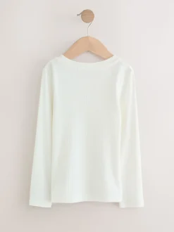 Noir/ rose/ blanc - Lot de 3 Hauts à manches longues côtelés (3-16ans)