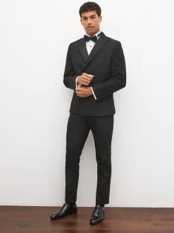 Noir Tape Detail - Slim Fit (Slim Fit) - Pantalon de costume de smoking