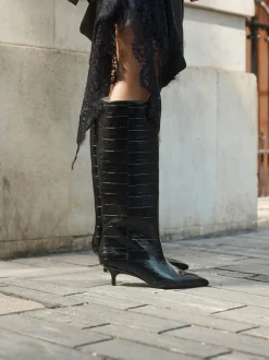Noir texturé - Bottes Forever Comfort® à talons hauts