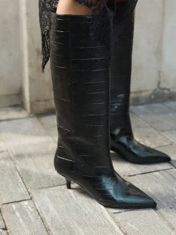 Noir texturé - Bottes Forever Comfort® à talons hauts