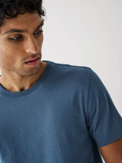 Noir/ardoise/Gris chiné/Blanc/bleu marine/Bleu - Ajustement régulier - Lot de t-shirts essentiels en coton 6