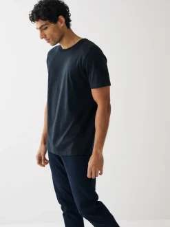 Noir/ardoise/Gris chiné/Blanc/bleu marine/Bleu - Ajustement régulier - Lot de t-shirts essentiels en coton 6