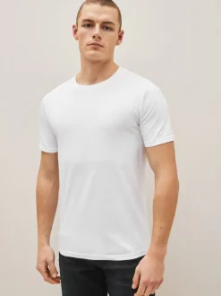 Noir/ardoise/Gris chiné/Blanc/bleu marine/Bleu - Slim Fit (Slim Fit) - Lot de t-shirts essentiels en coton 6