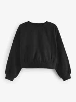 Noir/Blanc - Boxy Long Sleeve 100% Cotton Sweat Tops Pack de 3 (3-16ans)