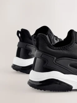 Noir/Blanc - Entraîneurs en dentelle élastique