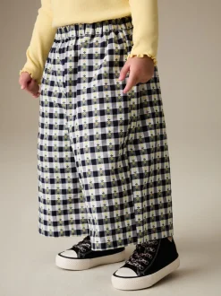 Noir/blanc à fleurs - Pantalon vichy (3mois-7ans)
