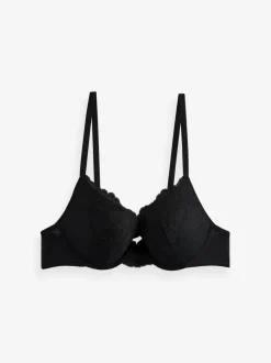 Noir/Blanc - Lot de 2 soutiens-gorge push-up pigeonnants en dentelle