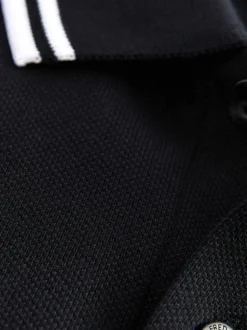 Noir/Blanc - Polo Fred Perry à liserés