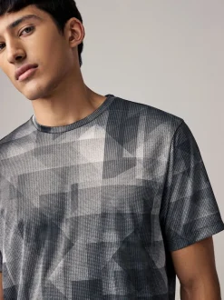 Noir/blanc - T-shirt d’entraînement imprimé Active Gym