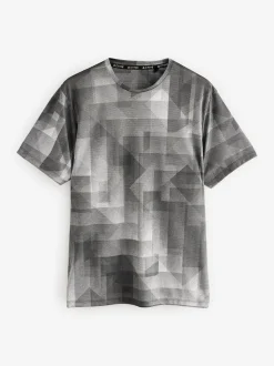 Noir/blanc - T-shirt d’entraînement imprimé Active Gym