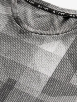 Noir/blanc - T-shirt d’entraînement imprimé Active Gym