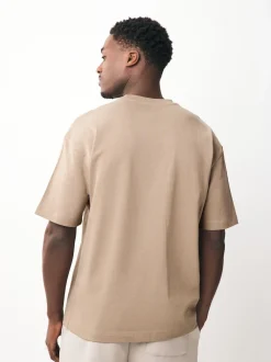 Noir/blanc/pierre/marine/gris - Lot de 5 t-shirts épais à coupe décontractée