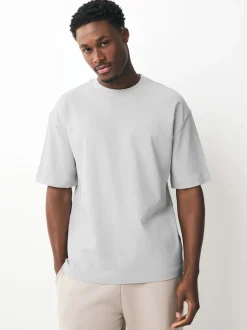 Noir/blanc/pierre/marine/gris - Lot de 5 t-shirts épais à coupe décontractée