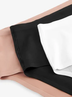 Noir/Blanc/Ppraline Nude - Lot 3 culottes invisibles et confortables