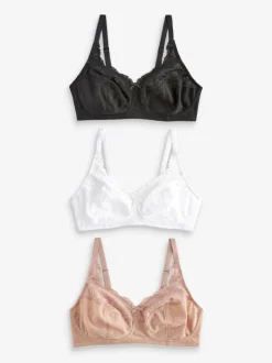 Noir/Blanc/Ppraline Nude - Lot de soutiens-gorge Total Support Full Cup en 3 Ultimate Comfort