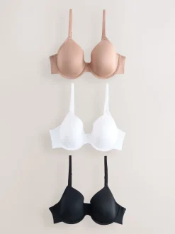 Noir/Blanc/Ppraline Nude - Lot de 3 soutiens-gorge t-shirts AE Ultimate Comfort