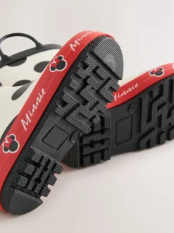 Noir/Blanc/Rouge - Bottes de pluie à poignée Minnie Mouse