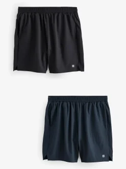 Noir/bleu marine - 7 Inch - Lot de 2 shorts de sport Active Gym