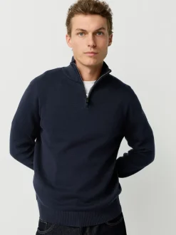 Noir/bleu marine - Lot de 2 pulls N. Premium 100% coton Coupe classique Premium Quarter Zip