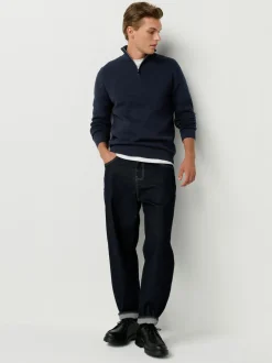 Noir/bleu marine - Lot de 2 pulls N. Premium 100% coton Coupe classique Premium Quarter Zip