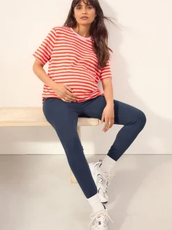 Noir/bleu marine Bleu/Marron - Lot de 3 leggings de maternité