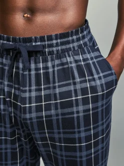 Noir/Bleu marine Carreaux - Lot de bas de pyjama en jersey 100% 2