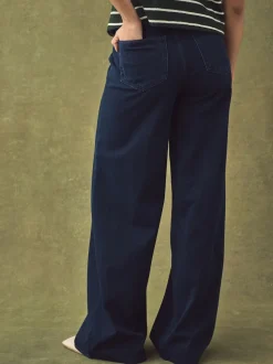 Noir/bleu rincé - Lot de 2 pantalons jambes larges en denim jersey