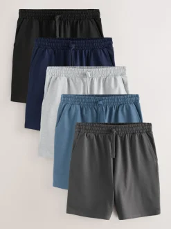 Noir/bleu/gris - Lot de 5 shorts de jogging Loopback Soft Touch
