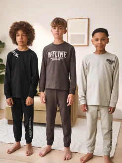 Noir/Brun - Lot de 3 pyjamas à jambes courtes (3-16ans) (3-16ans)