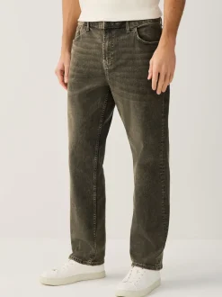 Noir/Brun - Straight Fit Classic Jeans extensibles